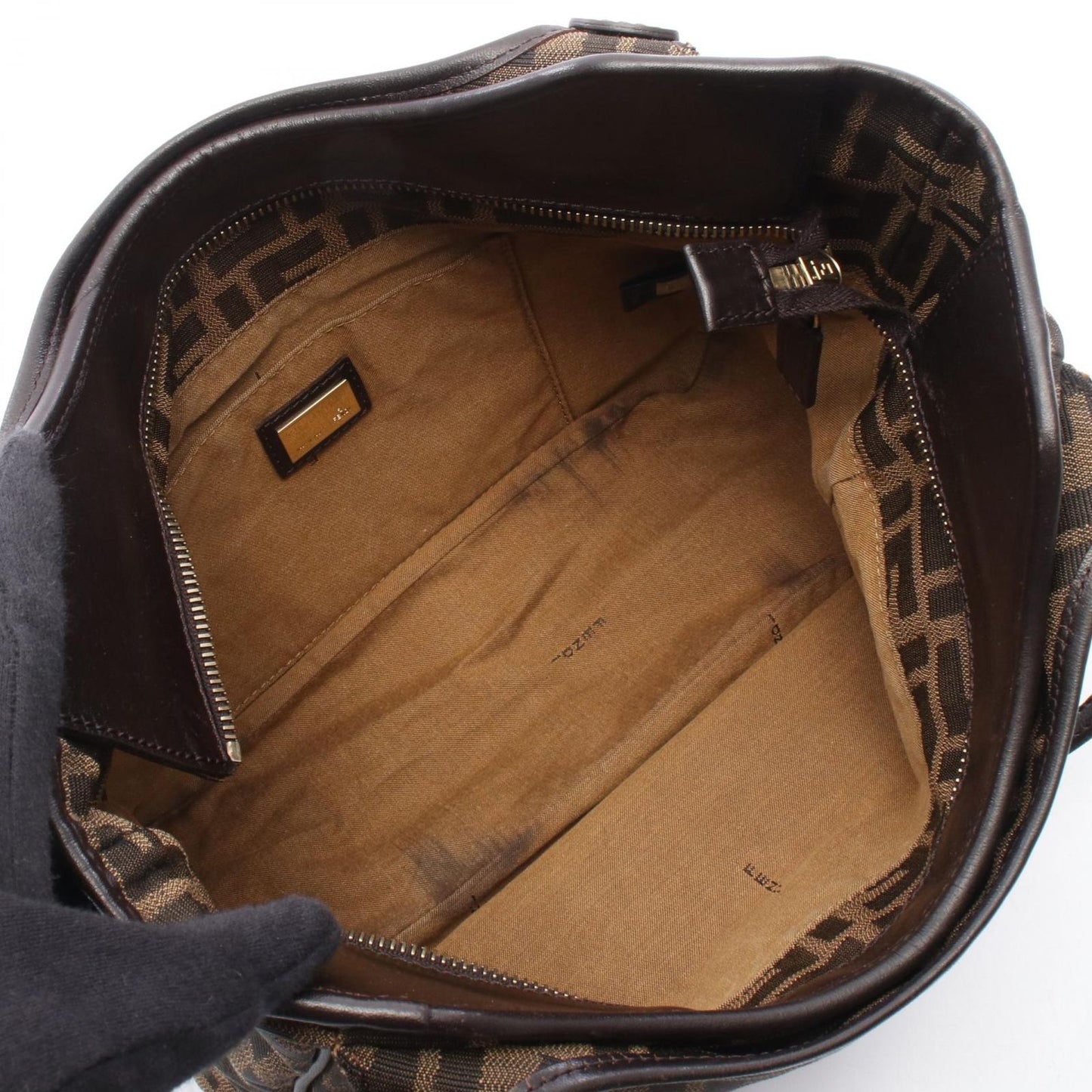 Fendi Tote Brown Canvas Leather — view 3