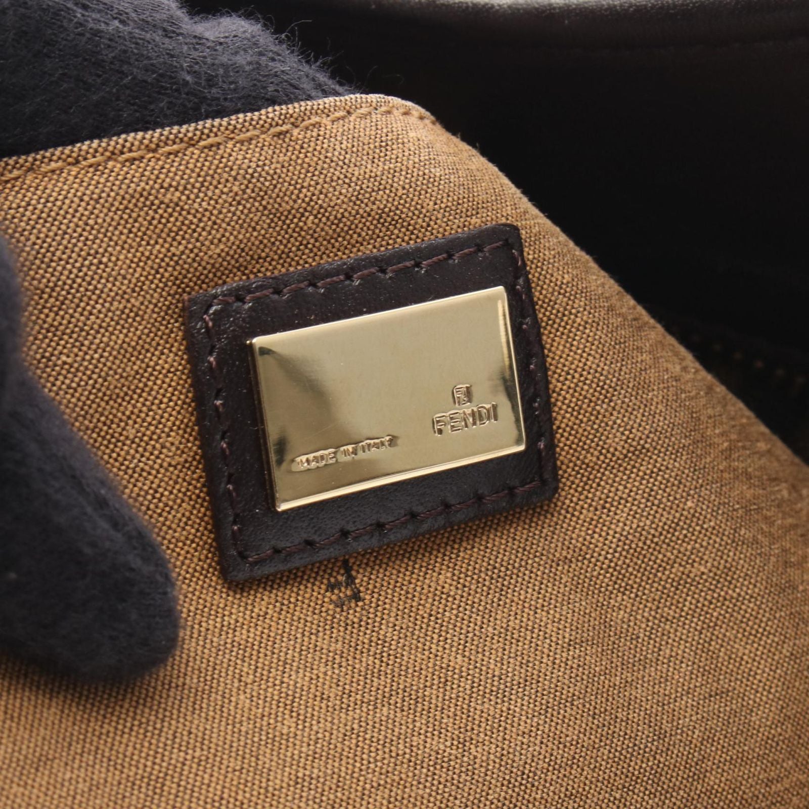 Fendi Tote Brown Canvas Leather — view 4