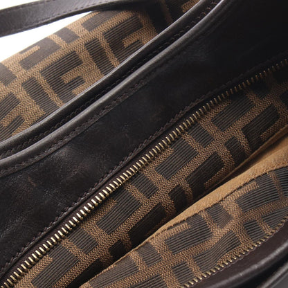 Fendi Tote Brown Canvas Leather — view 9