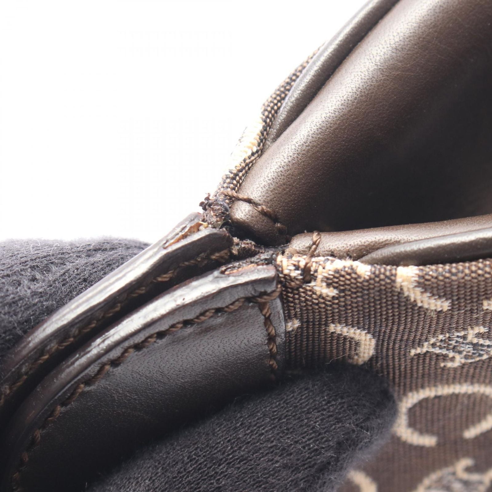 Celine Seri Handbag Brown Canvas Leather — view 5