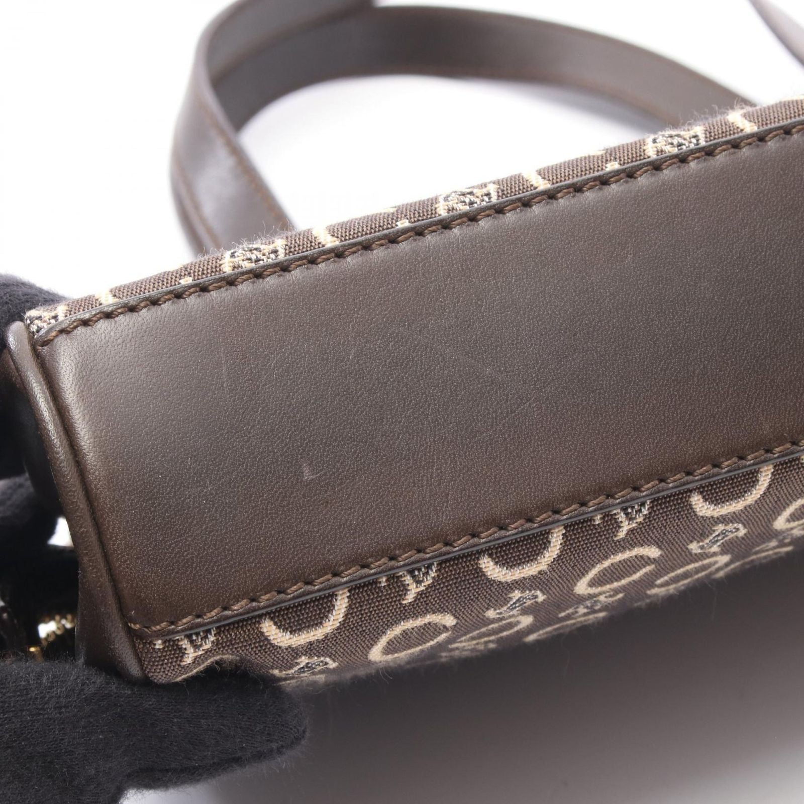 Celine Seri Handbag Brown Canvas Leather — view 7