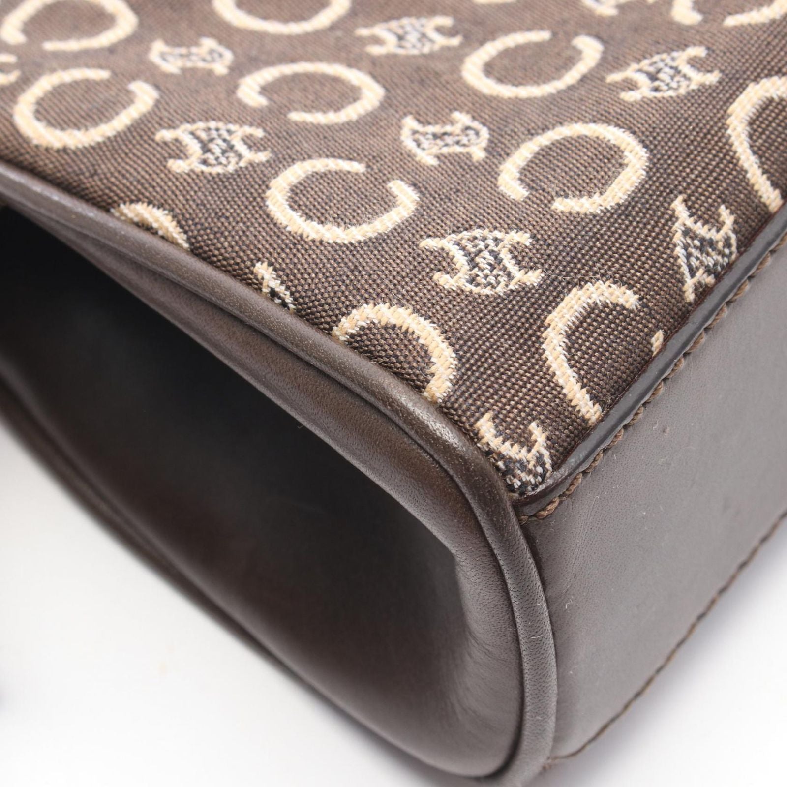 Celine Seri Handbag Brown Canvas Leather — view 6
