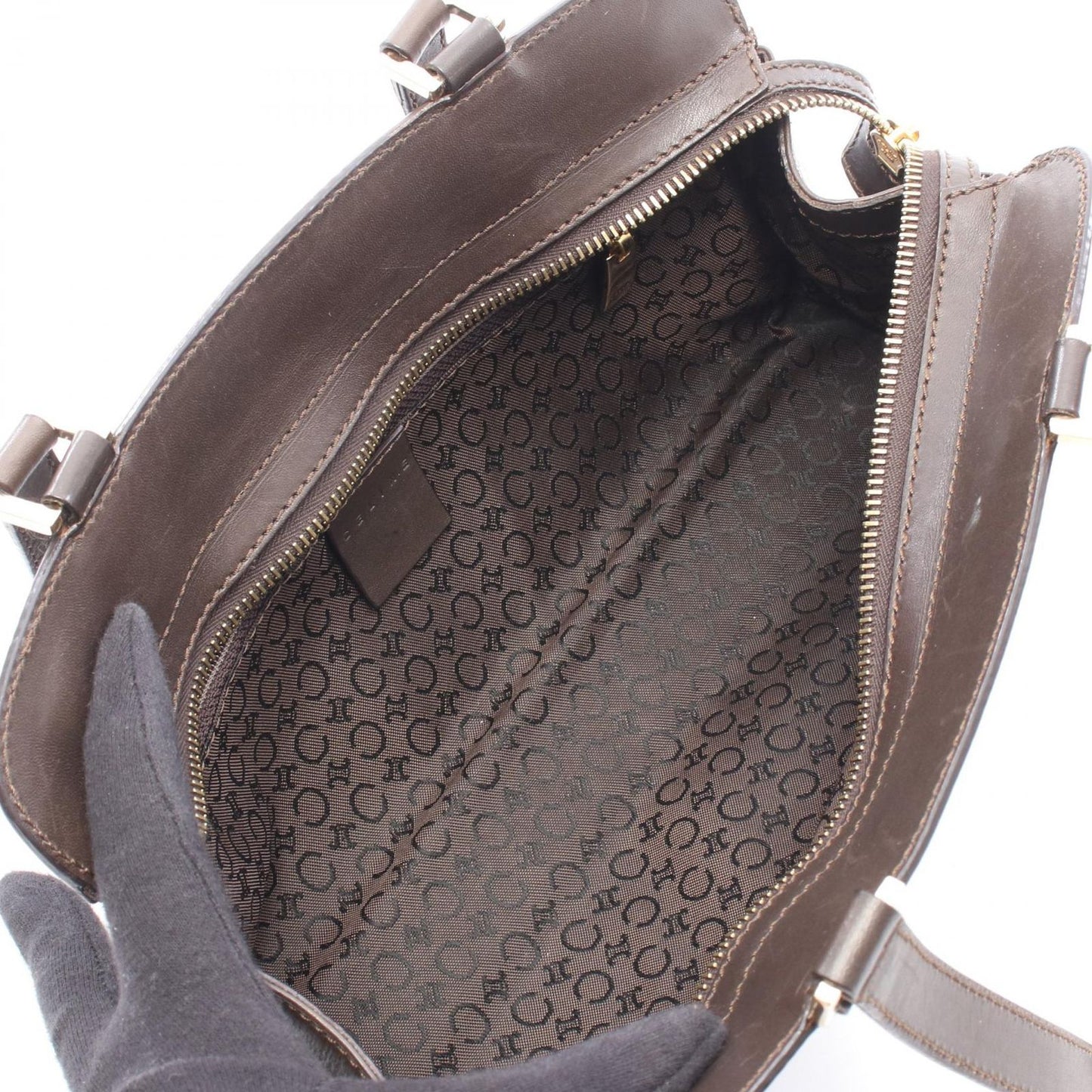 Celine Seri Handbag Brown Canvas Leather — view 3