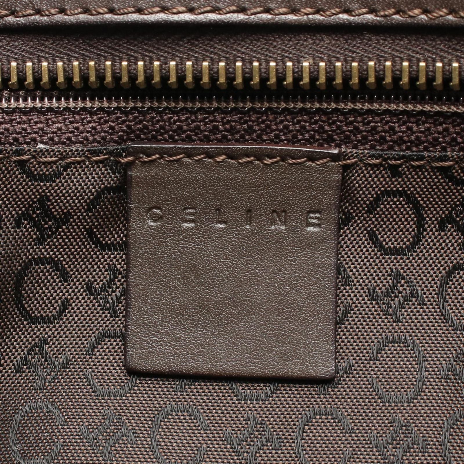 Celine Seri Handbag Brown Canvas Leather — view 4