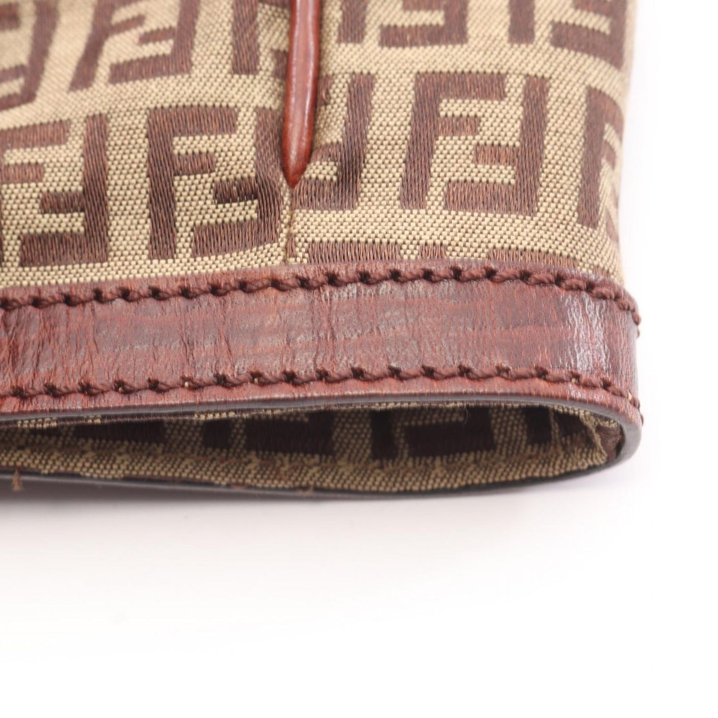 Fendi Tote of Beige Brown Canvas Leather of — view 5