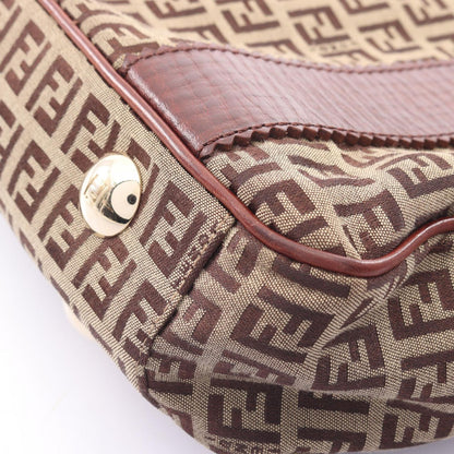 Fendi Tote of Beige Brown Canvas Leather of — view 7