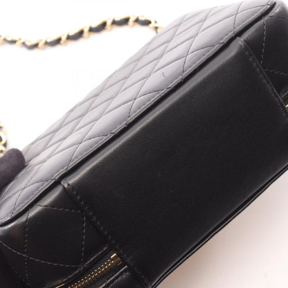 Chanel Shoulder Bag Quilted Vanity 2-Way Black Gold Lambskin Chain — view 9