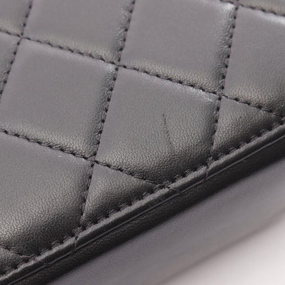Chanel Shoulder Bag Quilted Vanity 2-Way Black Gold Lambskin Chain — view 6