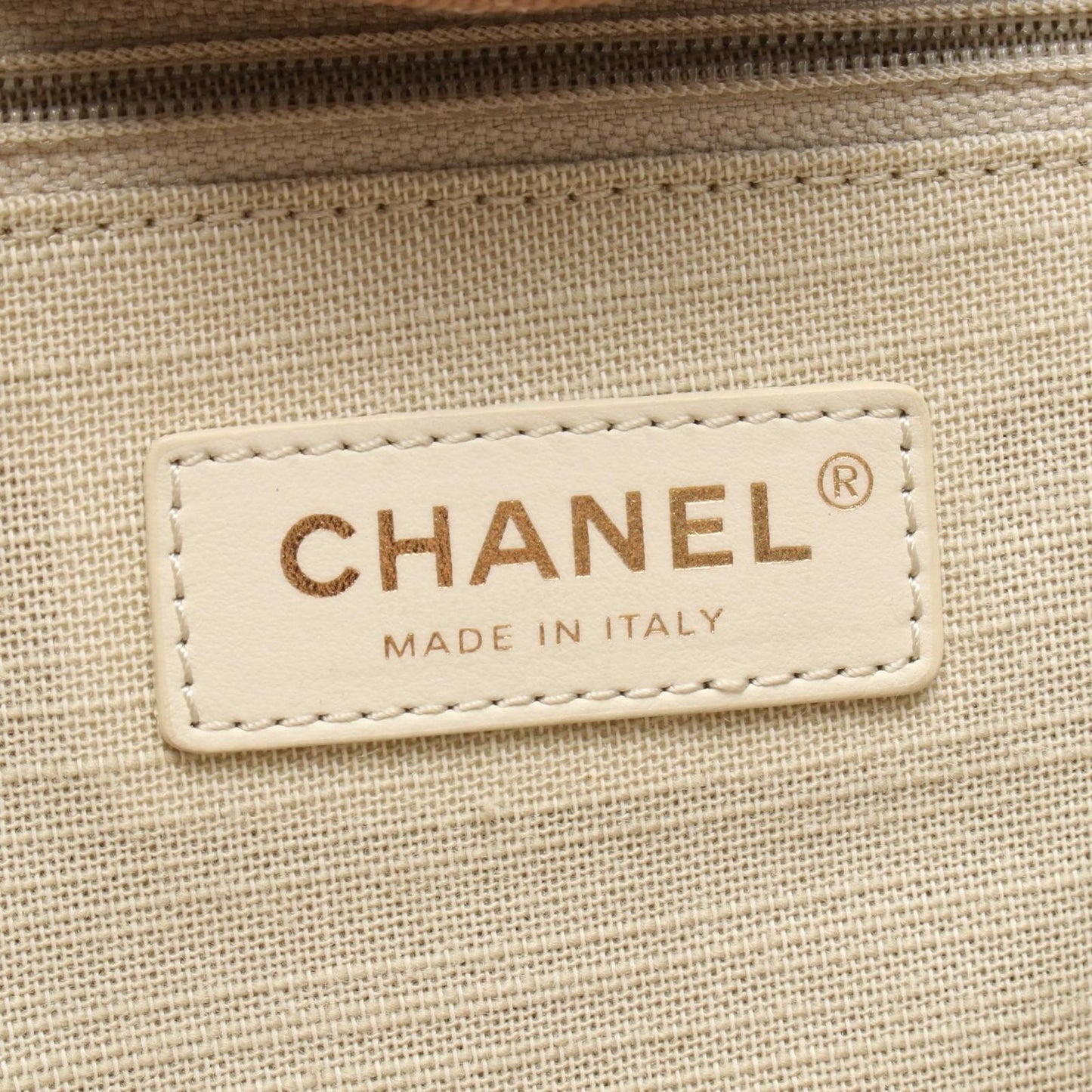 Chanel Tote Deauville Beige Canvas Leather Sba — view 4
