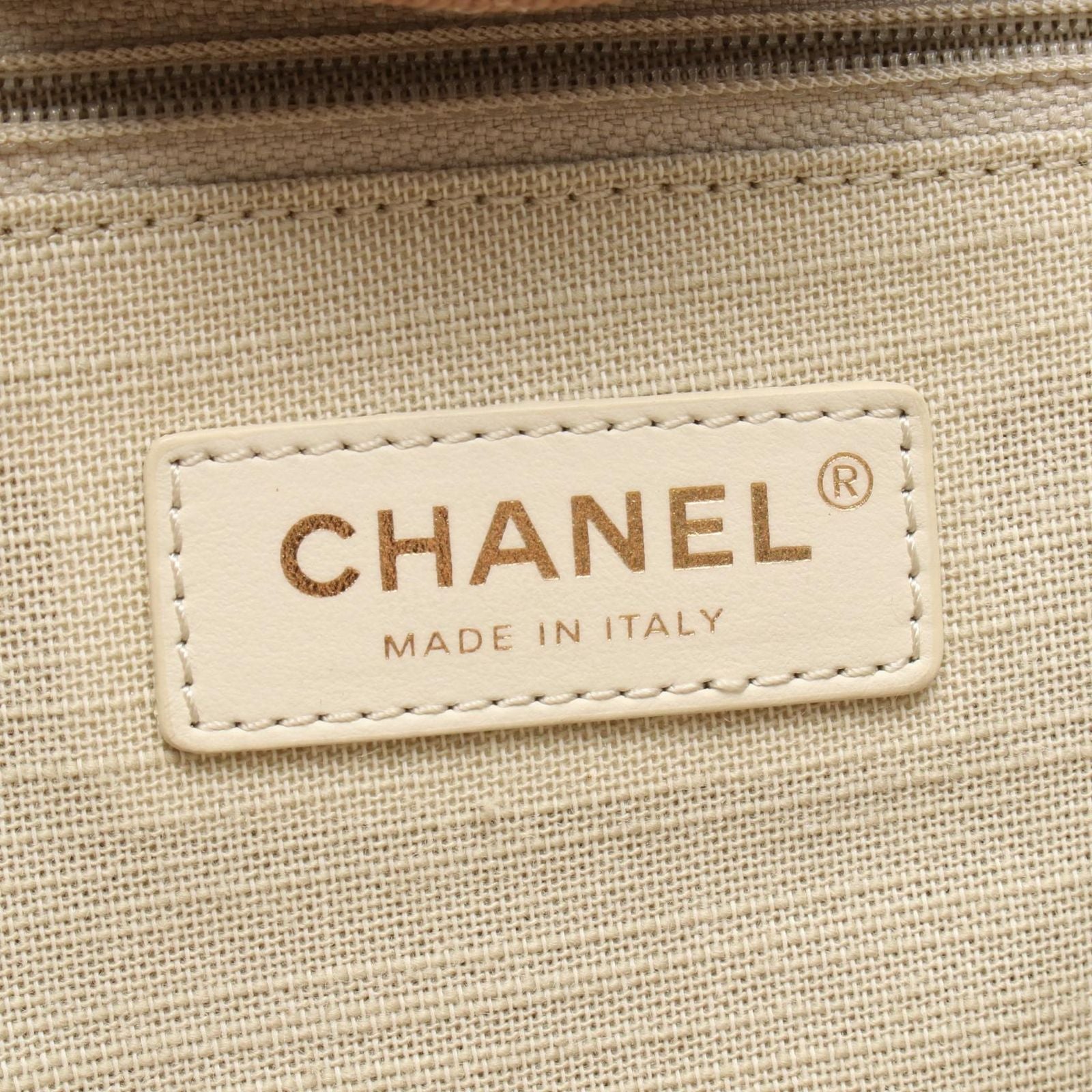 Chanel Tote Deauville Beige Canvas Leather Sba — view 4