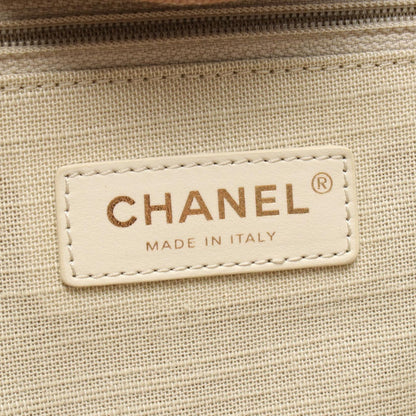 Chanel Tote Deauville Beige Canvas Leather Sba — view 4