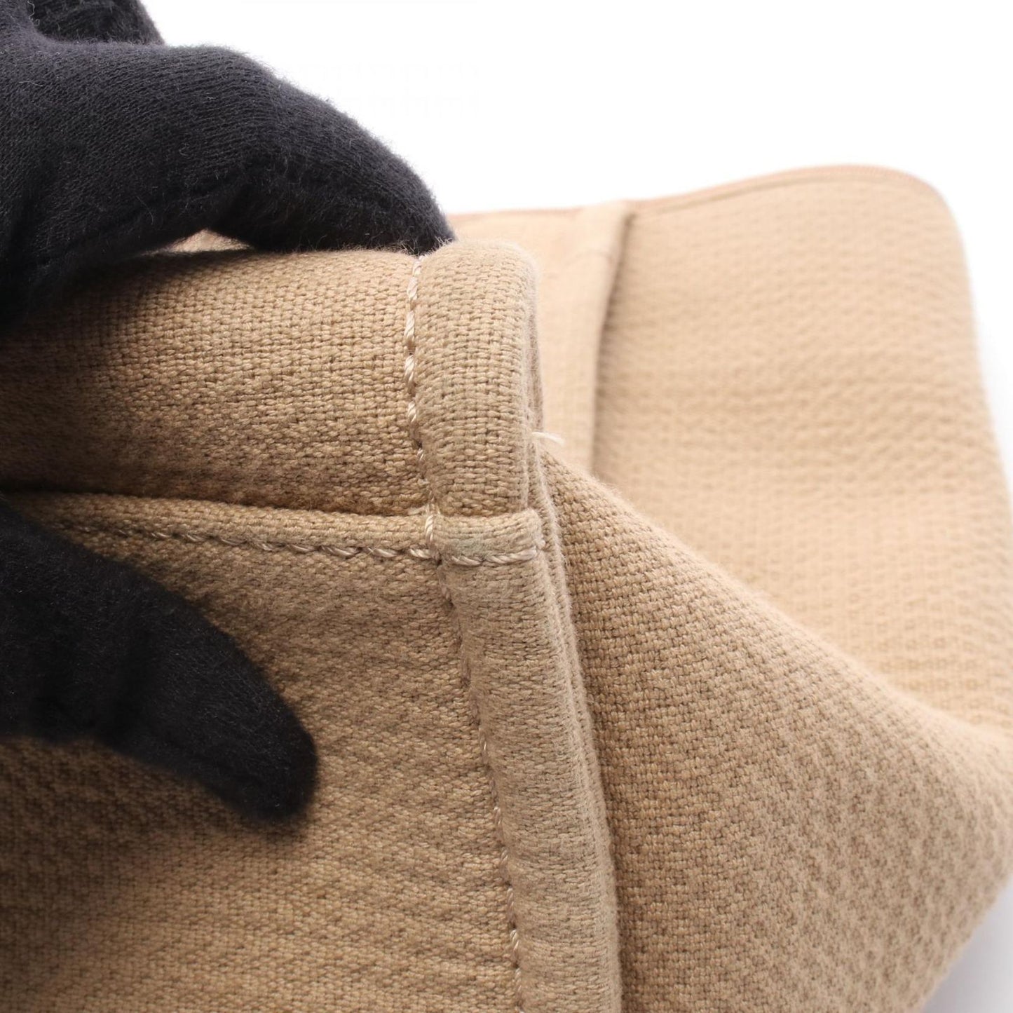 Chanel Tote Deauville Beige Canvas Leather Sba — view 6