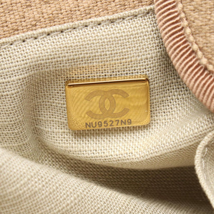 Chanel Tote Deauville Beige Canvas Leather Sba — view 5