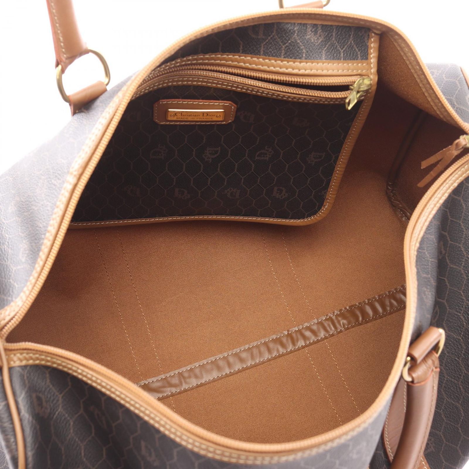 Dior Dio Brown Canvas Leather Tobta Travel Bag — view 3