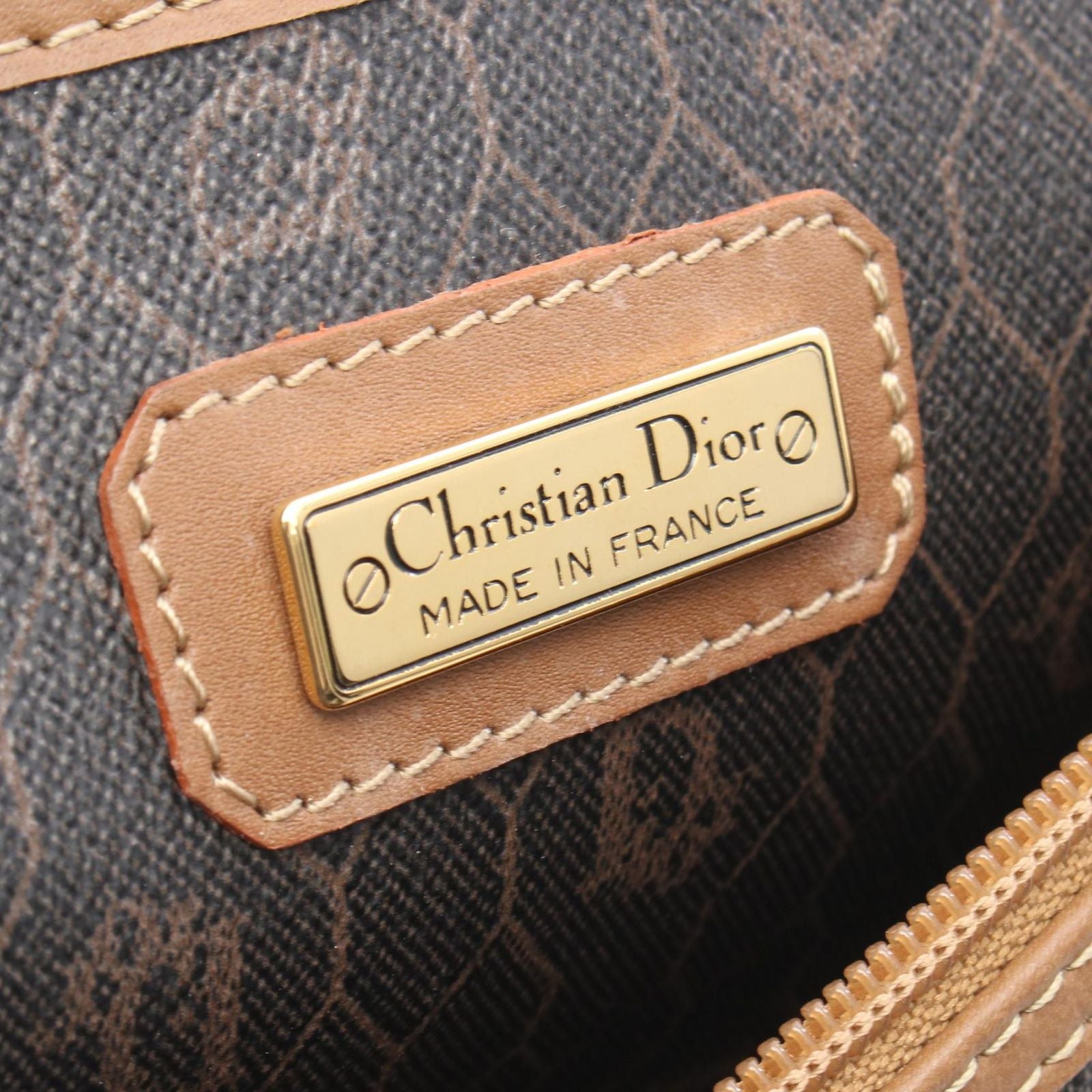 Dior Dio Tobta Brown Canvas Leather Travel Bag — view 4