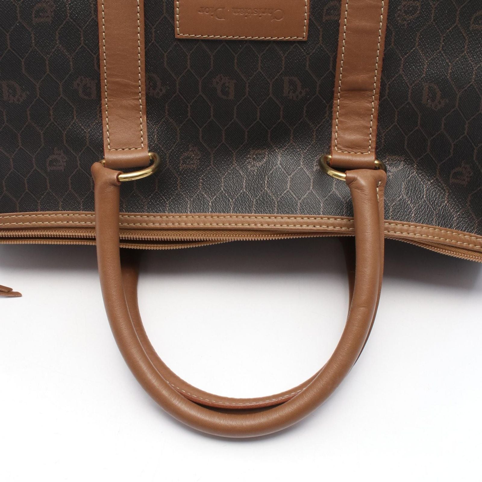 Dior Dio Tobta Brown Canvas Leather Travel Bag — view 5