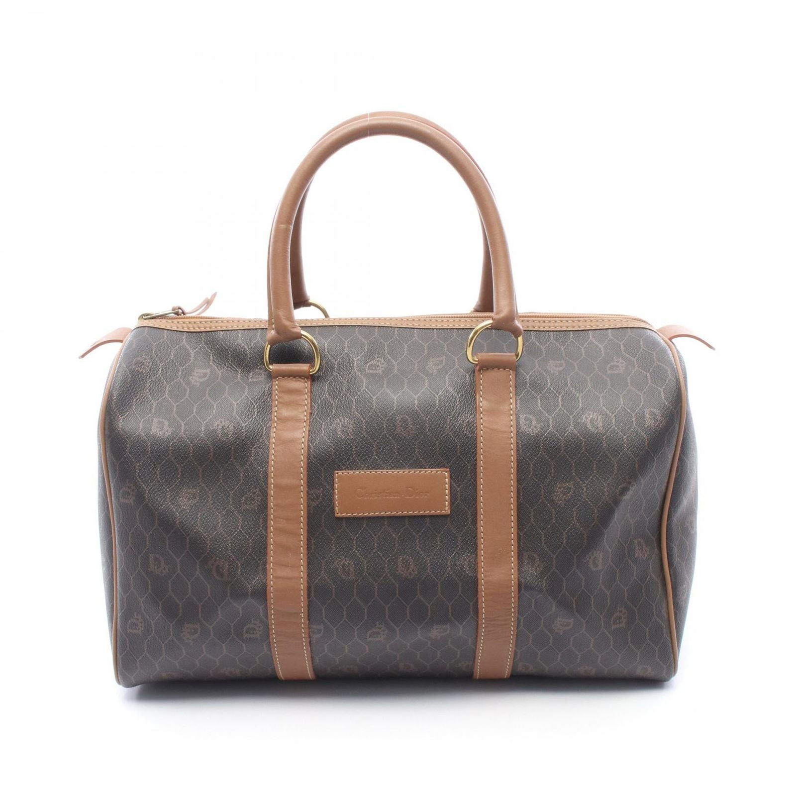 Dior Dio Tobta Brown Canvas Leather Travel Bag