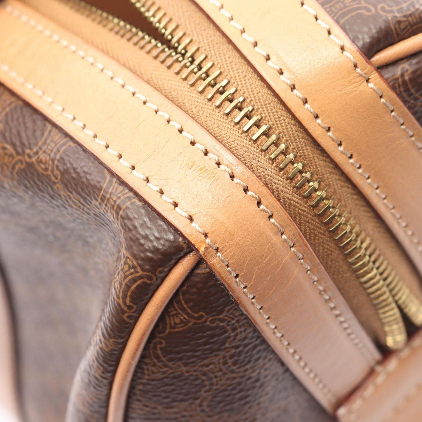 Celine Seri Handbag Da Ninebrown Canvas Leather — view 9