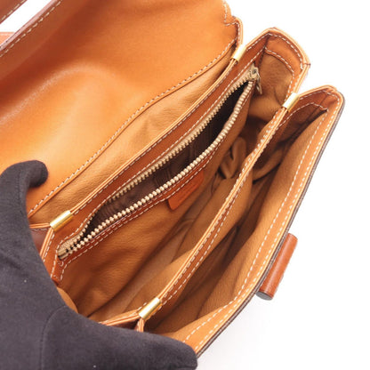 Celine Shoulder Bag Macadam Dark Brown Canvas Leather — view 3