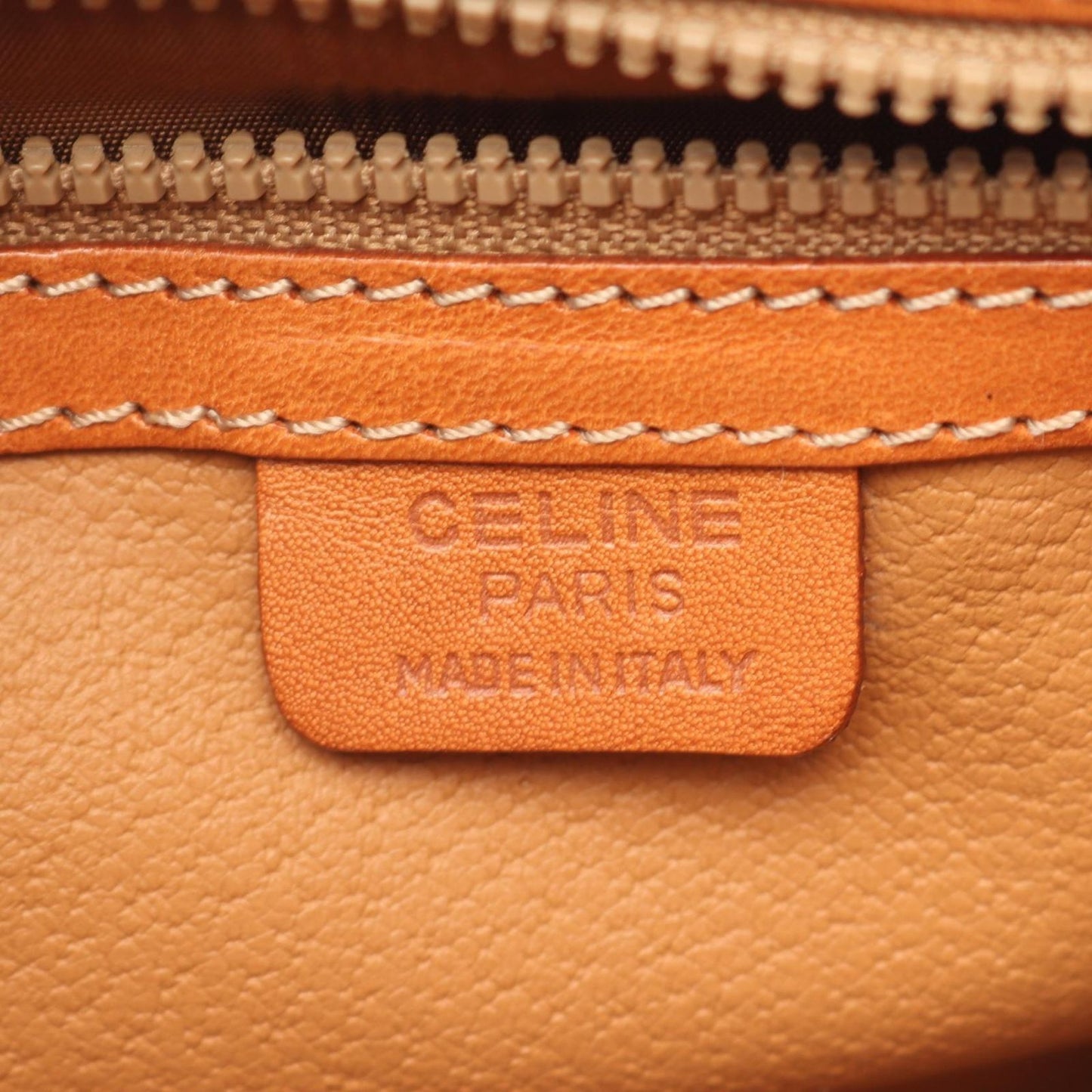 Celine Shoulder Bag Macadam Dark Brown Canvas Leather — view 4