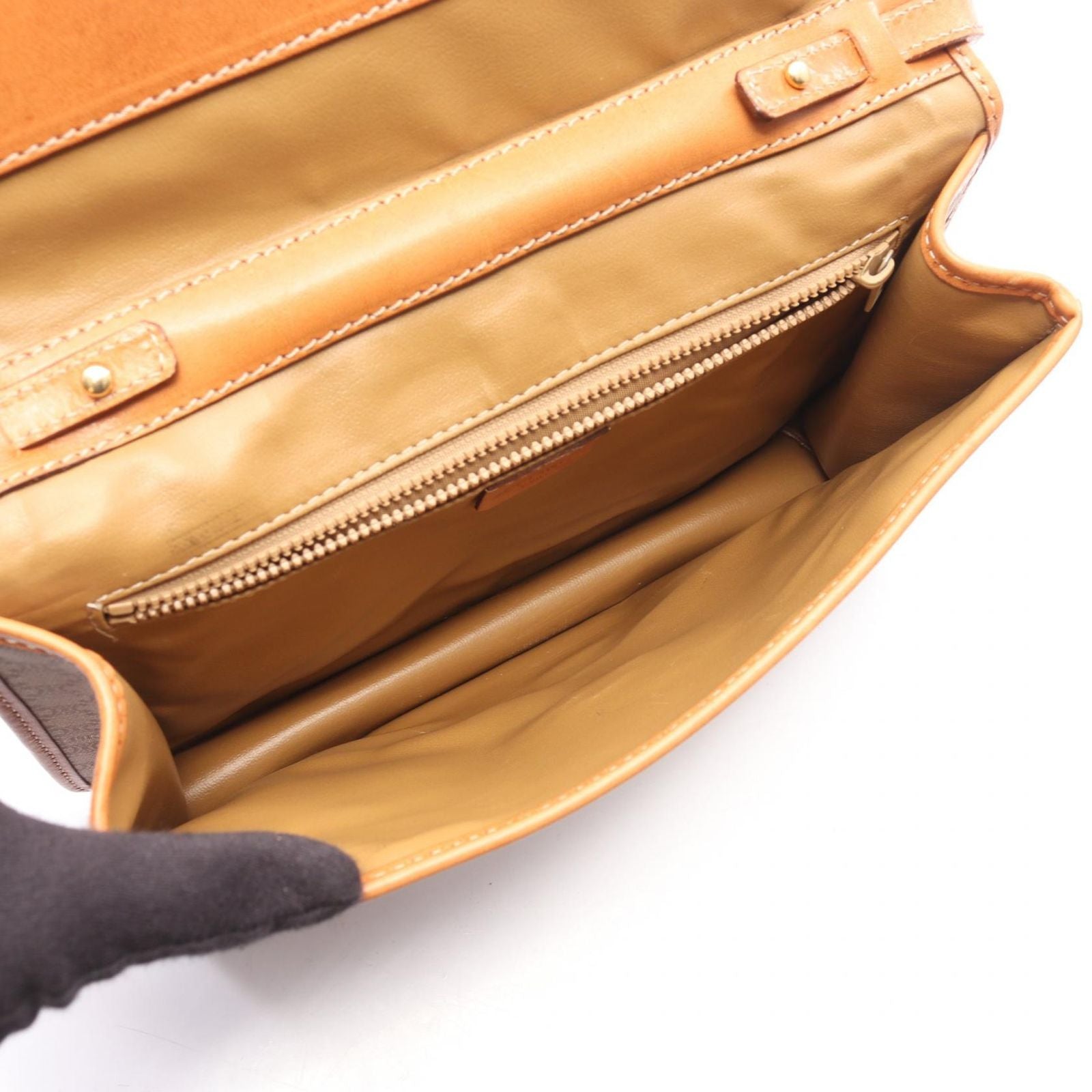 Celine Seri Shoulder Bag Beige Canvas Leather — view 3