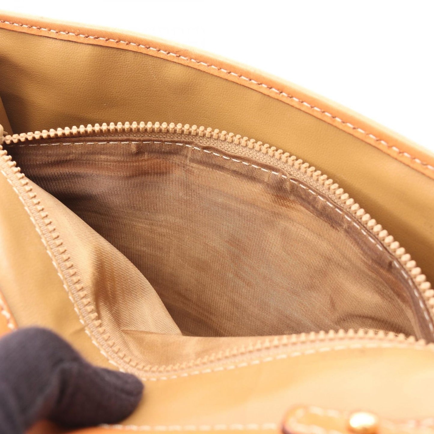 Celine Seri Shoulder Bag Beige Canvas Leather — view 6