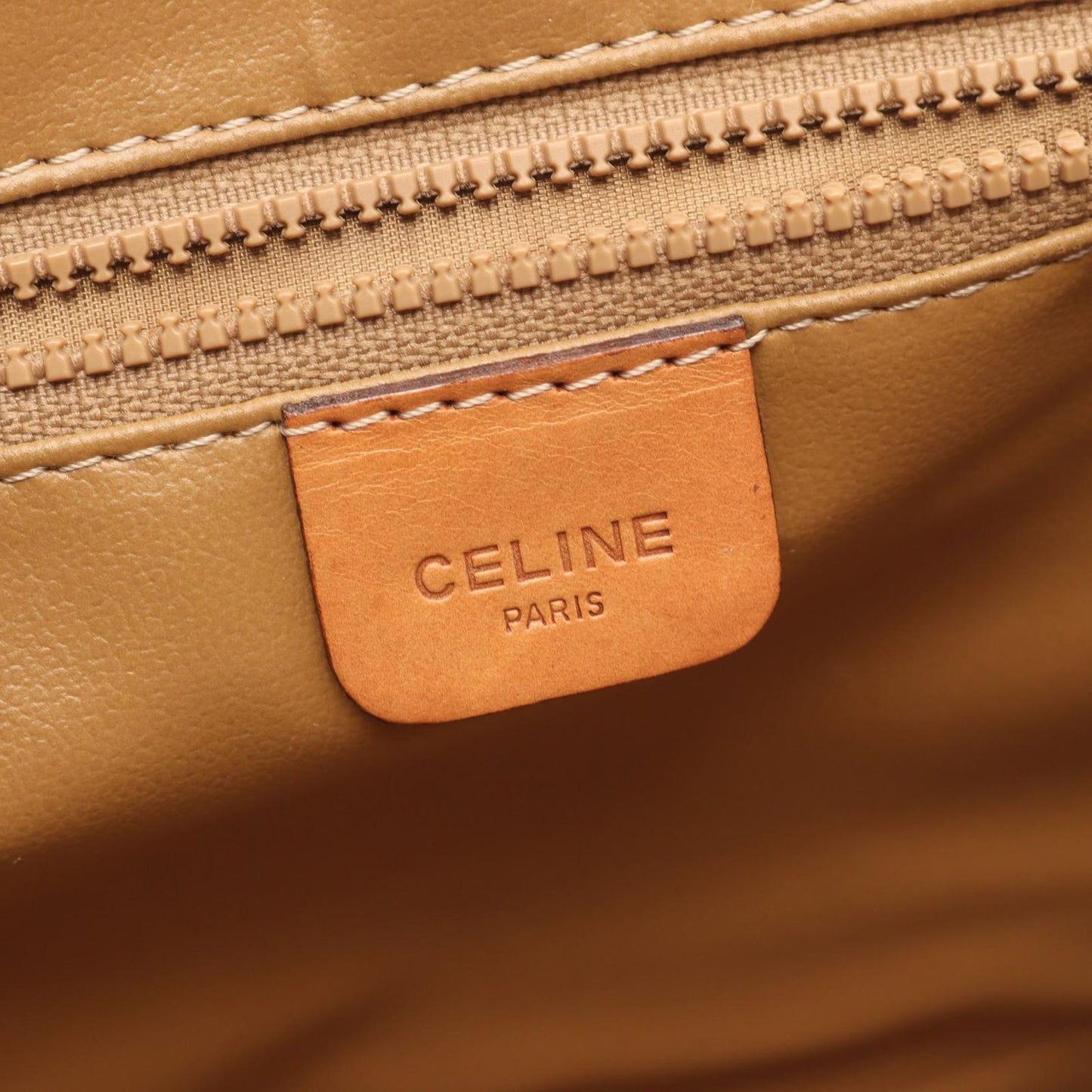 Celine Seri Shoulder Bag Beige Canvas Leather — view 4