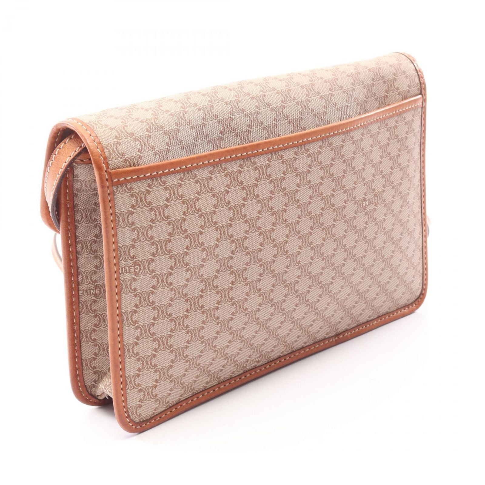 Celine Seri Shoulder Bag Beige Canvas Leather — view 2