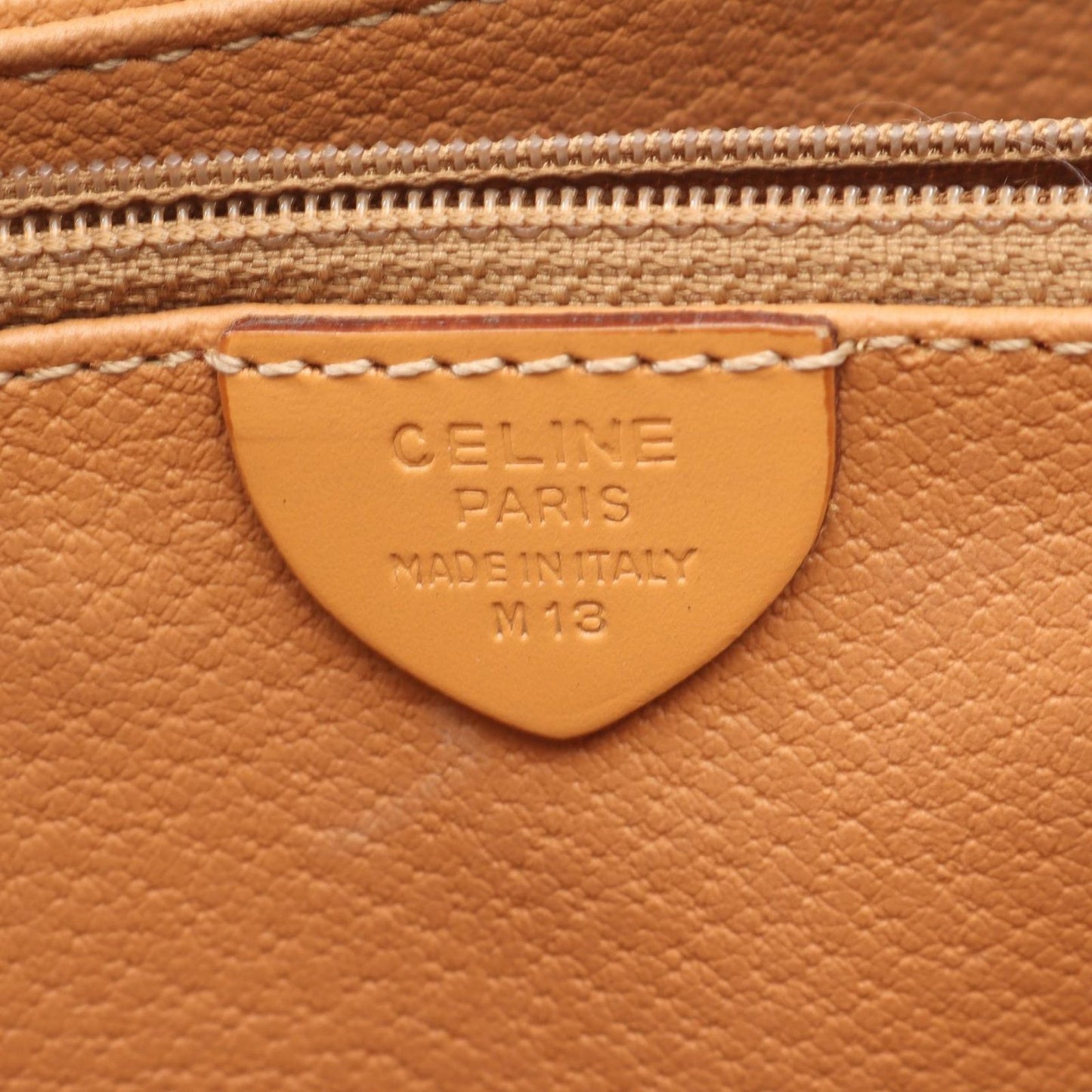 Celine Shoulder Bag Macadam Dark Brown Canvas Leather — view 4
