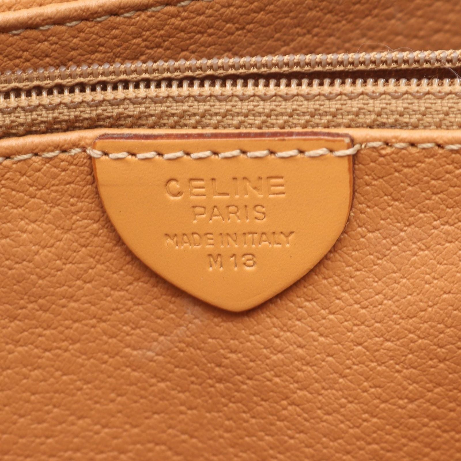 Celine Shoulder Bag Macadam Dark Brown Canvas Leather — view 4