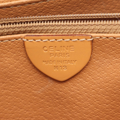 Celine Shoulder Bag Macadam Dark Brown Canvas Leather — view 4