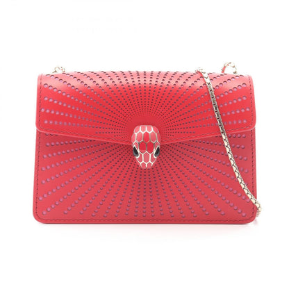 Bvlgari Bule Shoulder Bag Red Leather Sleda Banine