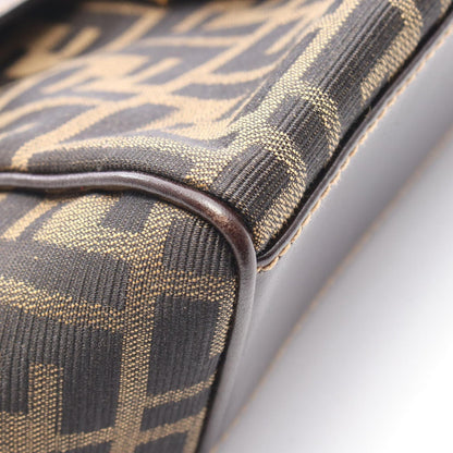 Fendi Shoulder Bag Brown Canvas Leather — view 7