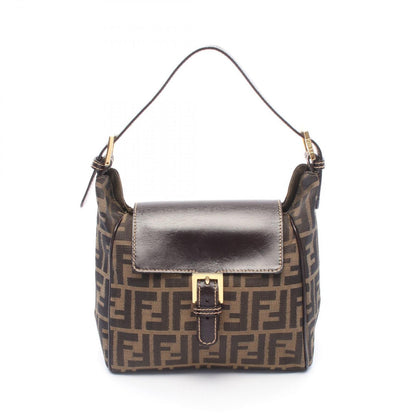 Fendi Shoulder Bag Brown Canvas Leather