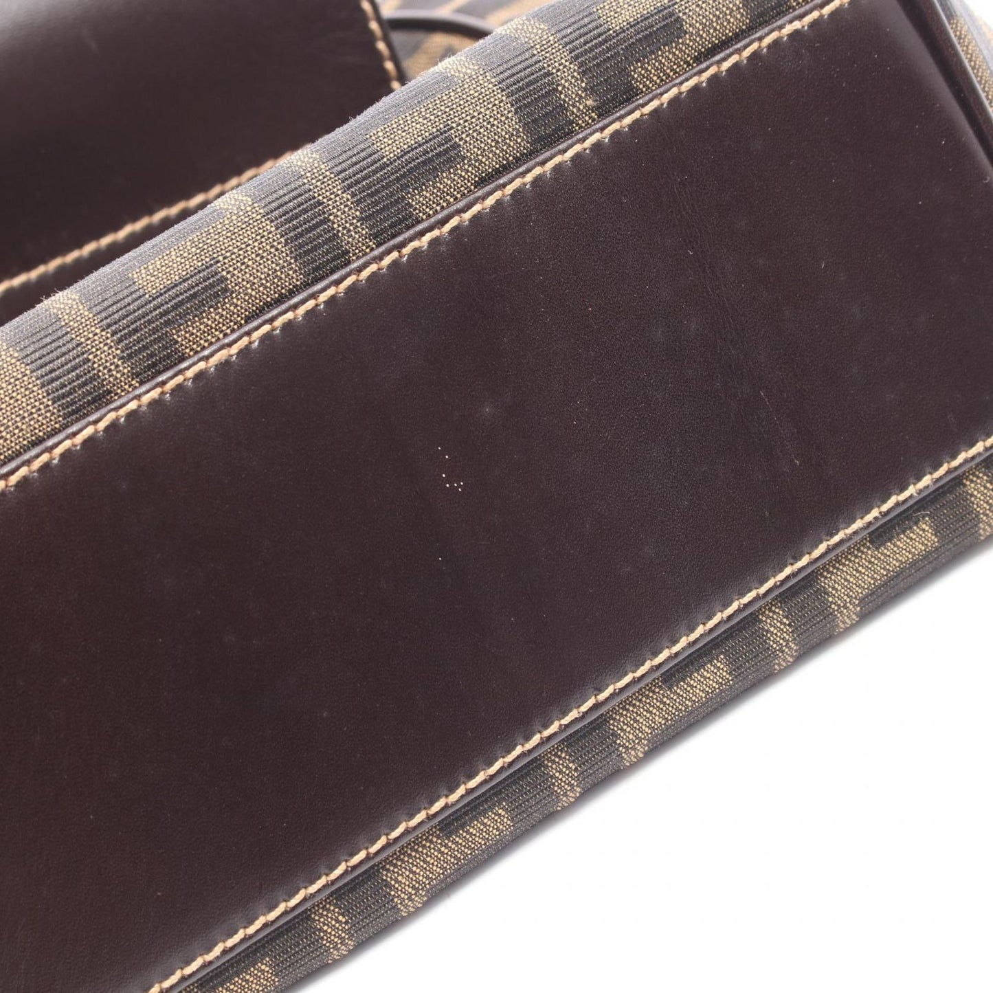 Fendi Shoulder Bag Brown Canvas Leather — view 5