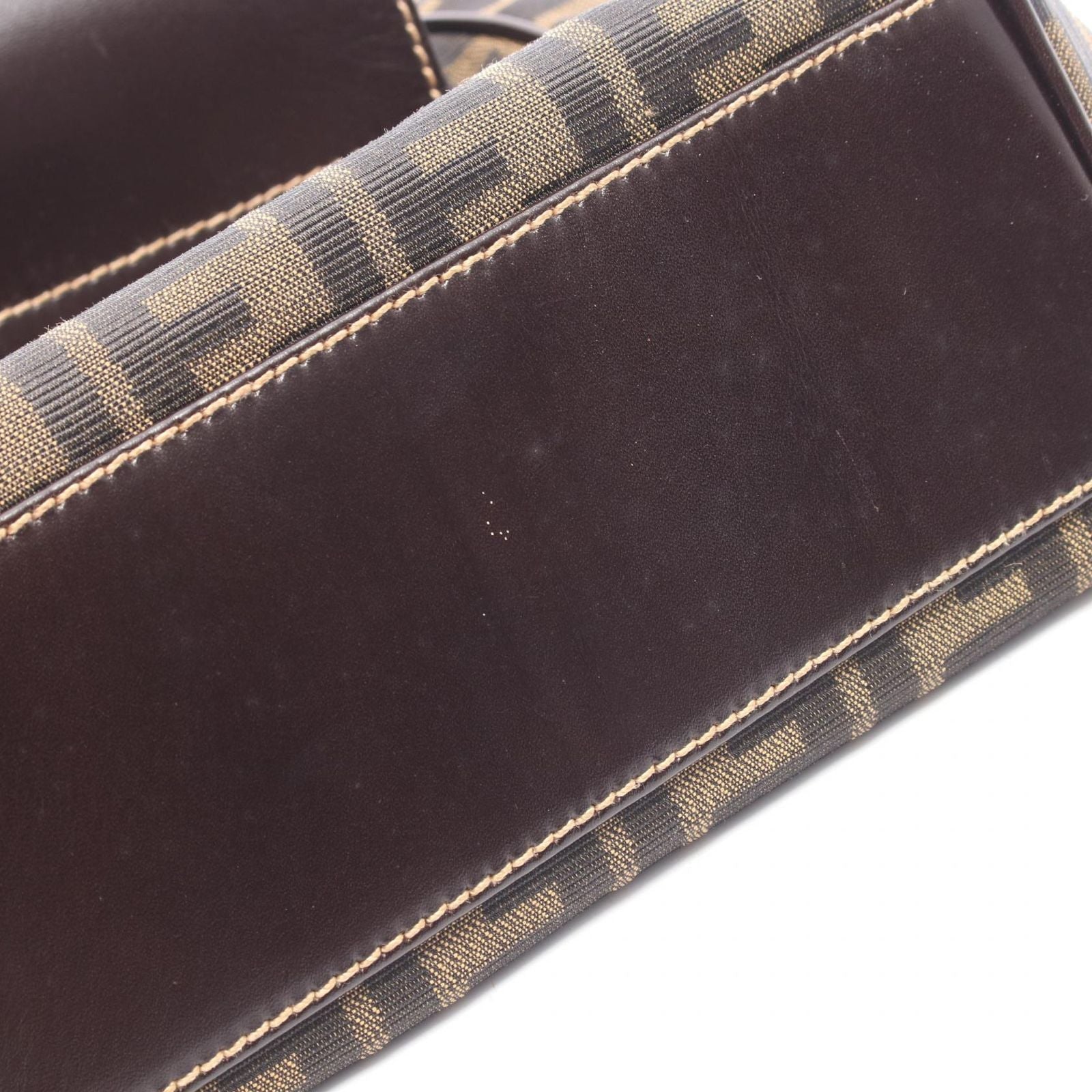 Fendi Shoulder Bag Brown Canvas Leather — view 5