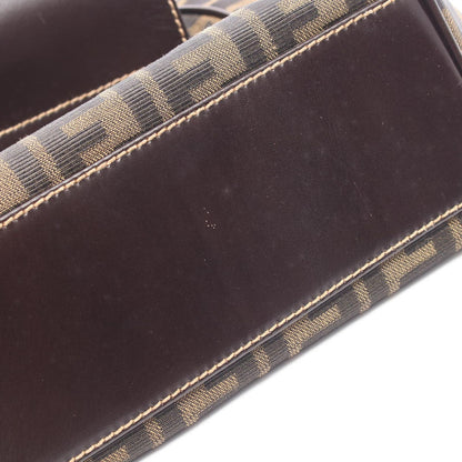 Fendi Shoulder Bag Brown Canvas Leather — view 5
