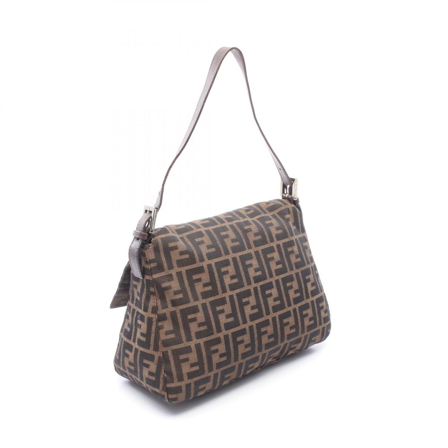 Fendi Shoulder Bag Brown Canvas Leather — view 2