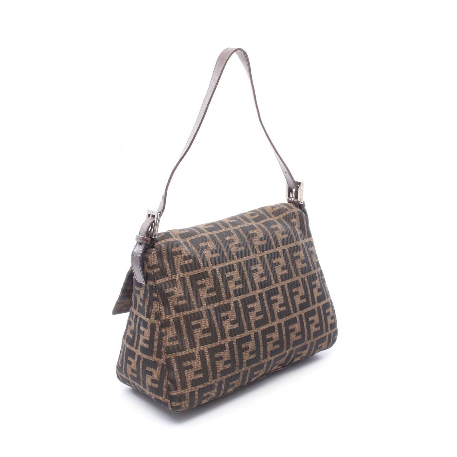 Fendi Shoulder Bag Brown Canvas Leather — view 2