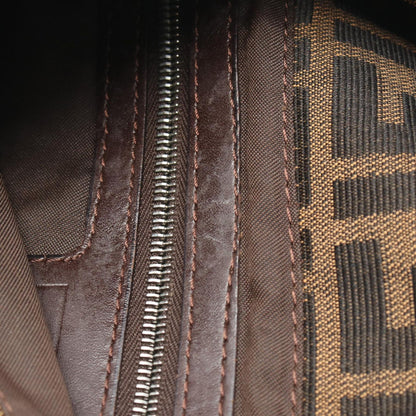 Fendi Shoulder Bag Brown Canvas Leather — view 9