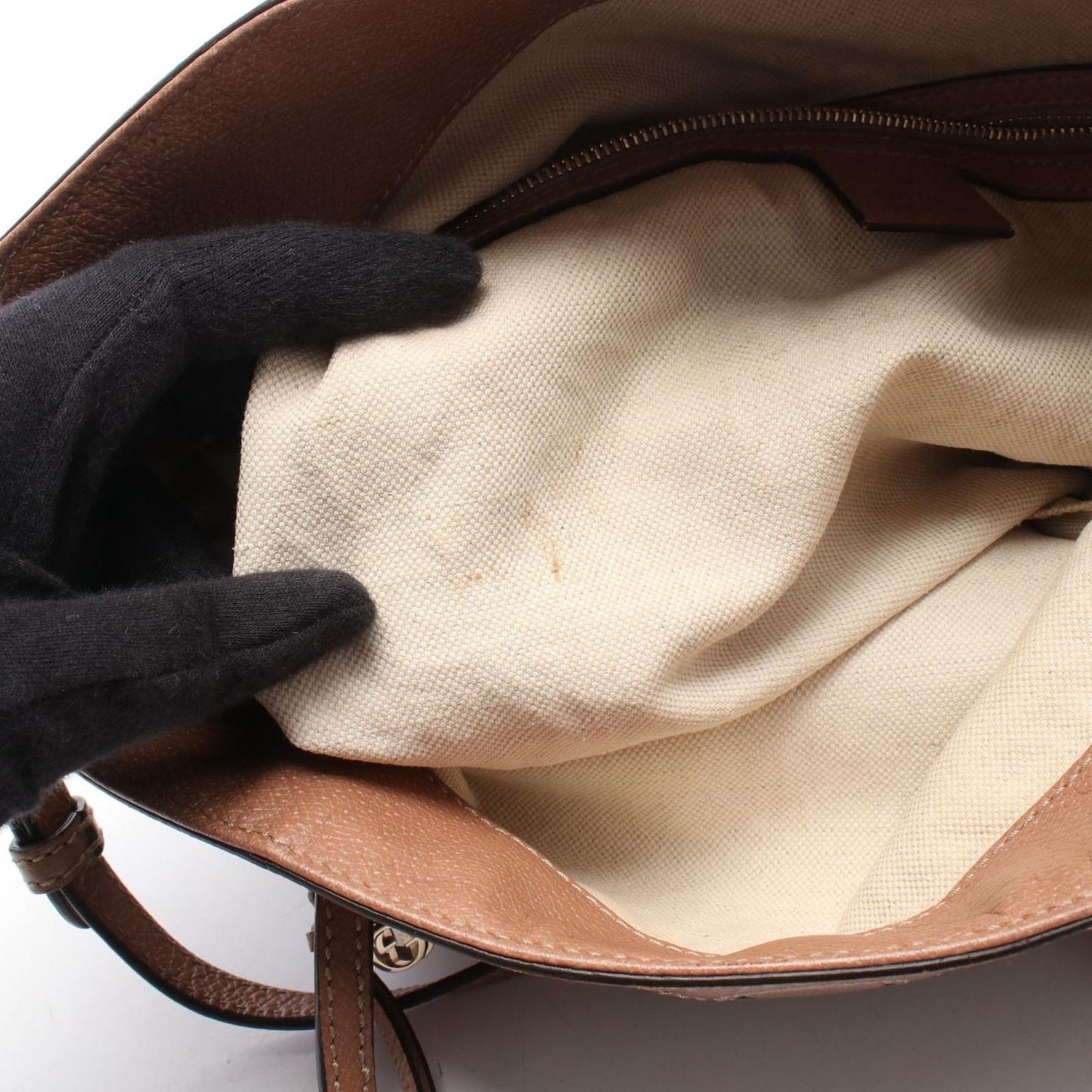 Gucci Handbag Bree Guccissima 2-Way Beige Canvas Leather — view 5