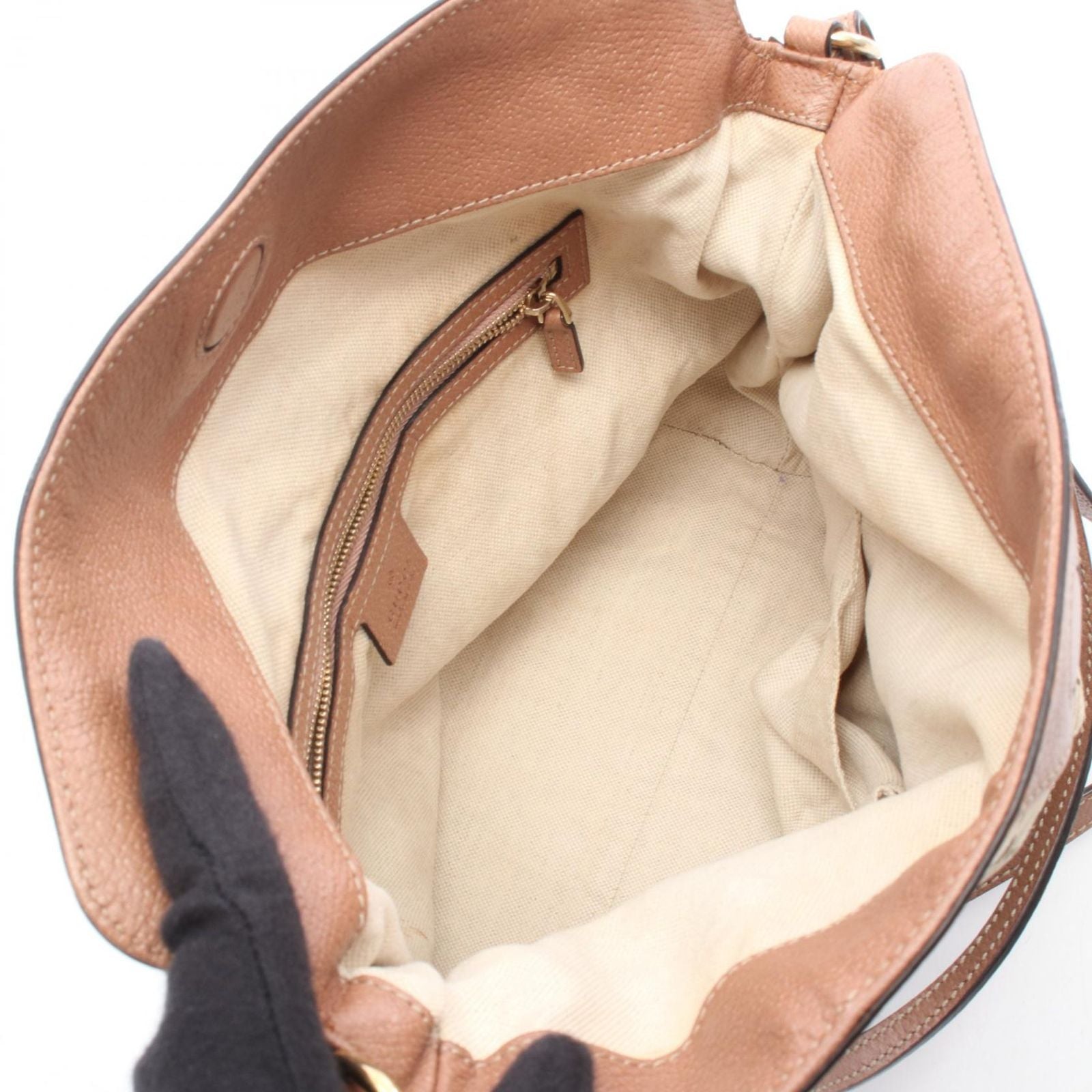 Gucci Handbag Bree Guccissima 2-Way Beige Canvas Leather — view 3