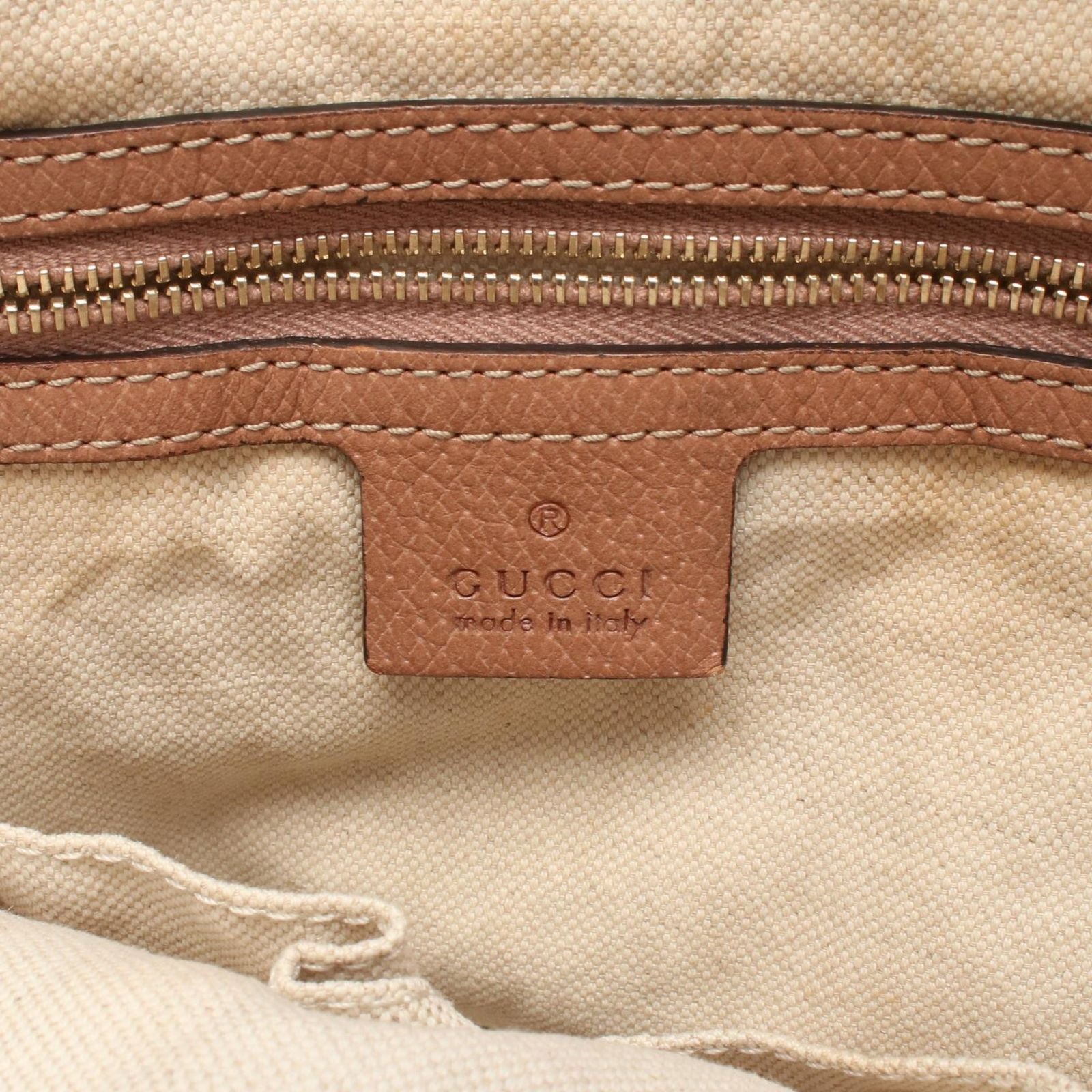 Gucci Handbag Bree Guccissima 2-Way Beige Canvas Leather — view 4