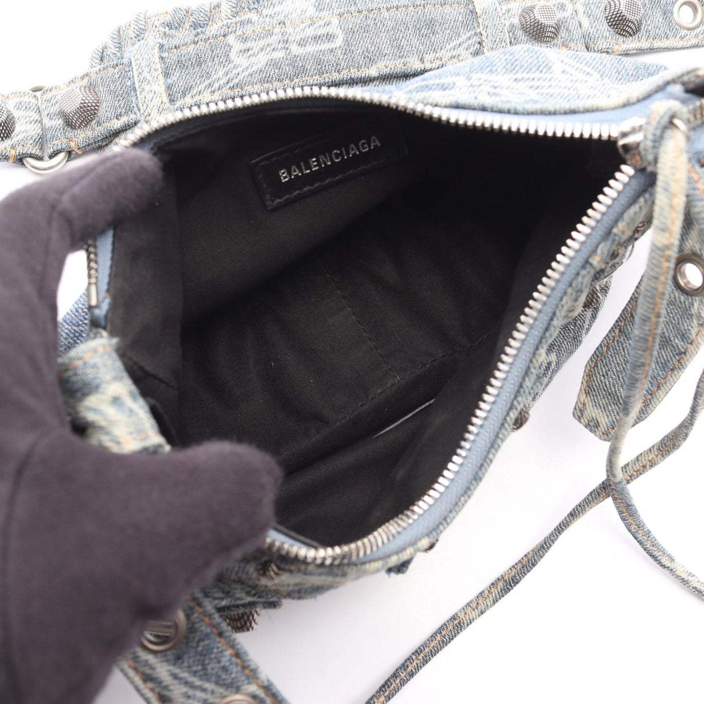 Balenciaga Shoulder Bag Cagole XS Blue Denim — view 3