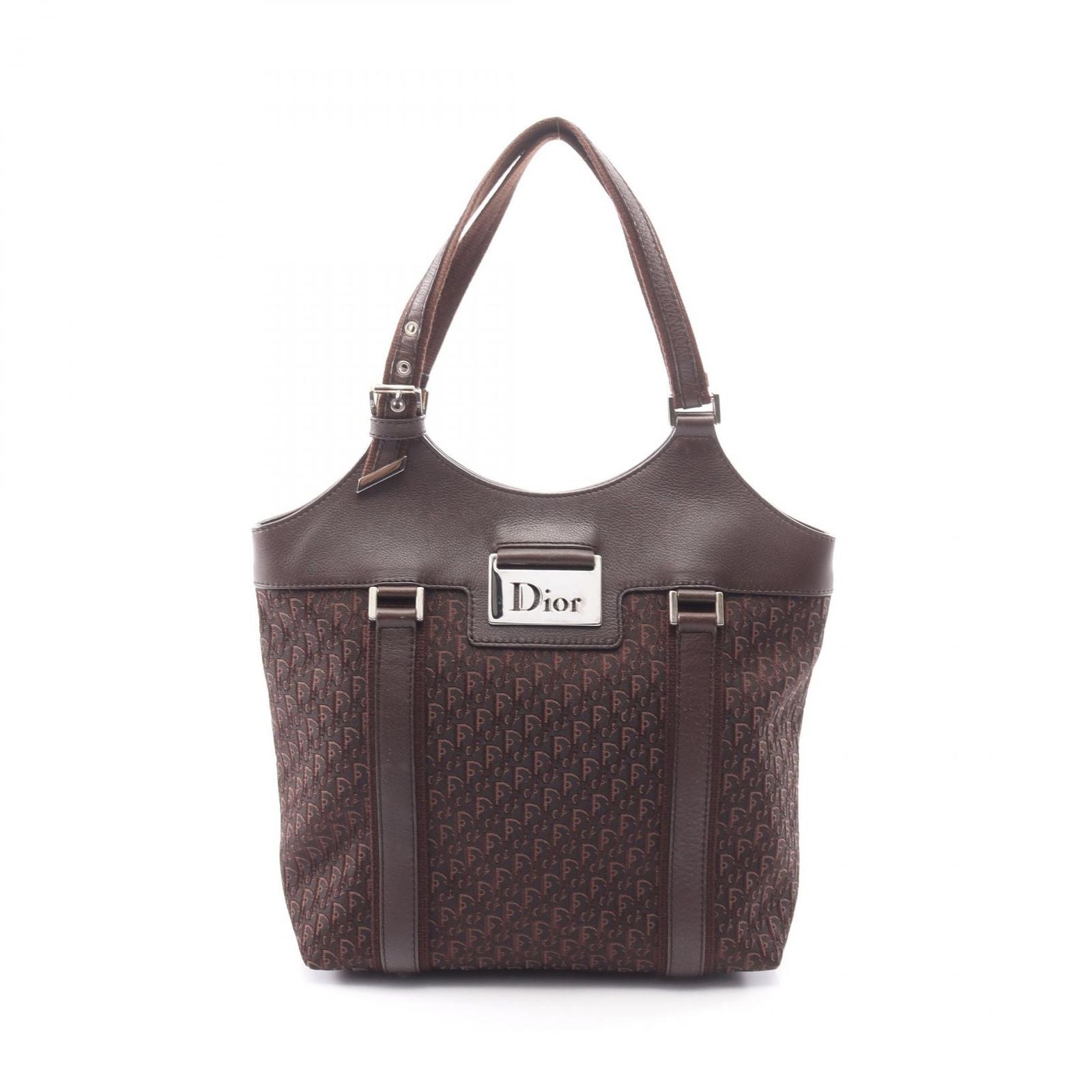 Dior Dio Tote tosnine Tobta Brown Canvas Leather