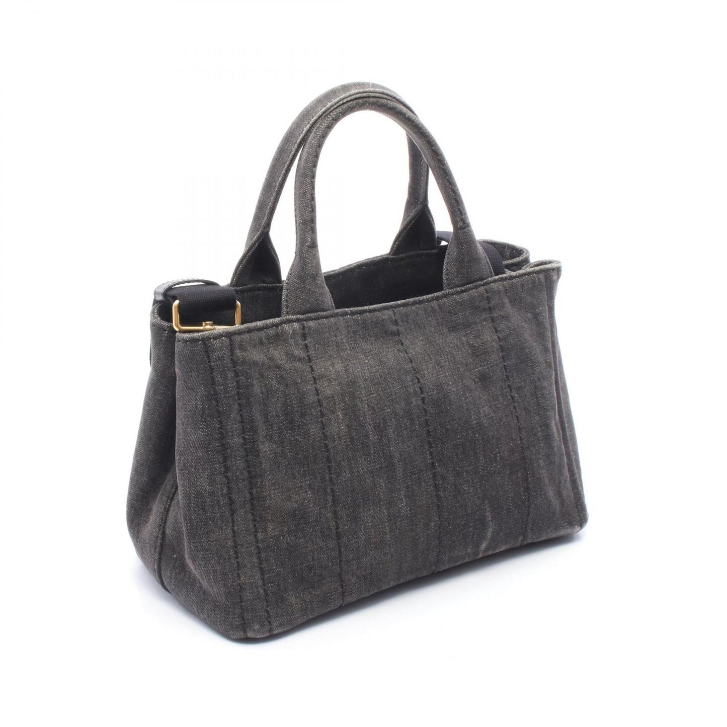 Prada Lada Tote Denim Canapa 2-Way Black — view 2