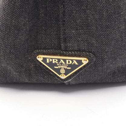 Prada Lada Tote Denim Canapa 2-Way Black — view 5