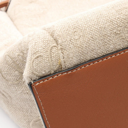 Loewe Tote Ofto Beige Brown Canvas Leather — view 8