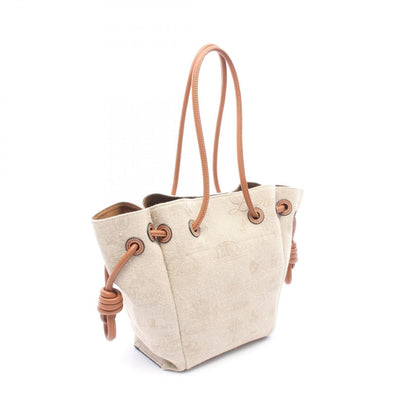 Loewe Tote Ofto Beige Brown Canvas Leather — view 2