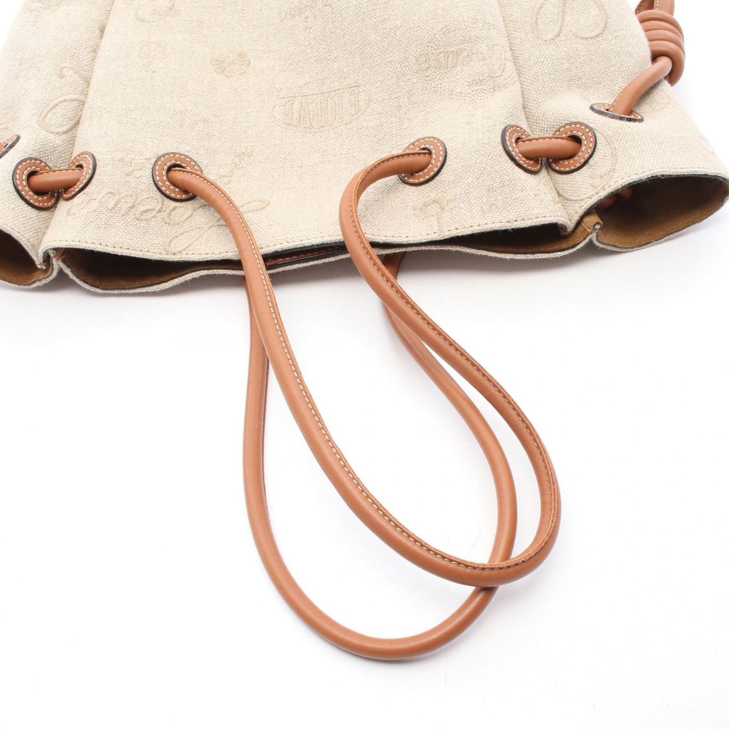 Loewe Tote Ofto Beige Brown Canvas Leather — view 6